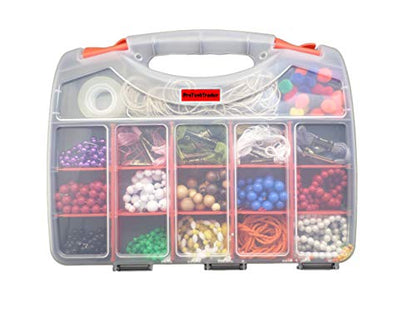 Double Sided Organizer Case with 36 Compartments and Carry Handle - size: Large Plastic Organizer
