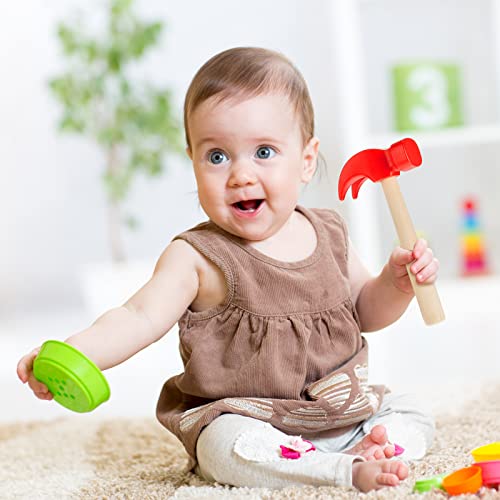 Lewtemi 8 Pcs Wooden Hammer Toys for Kids Simulation Small Tool Gift 6.5"