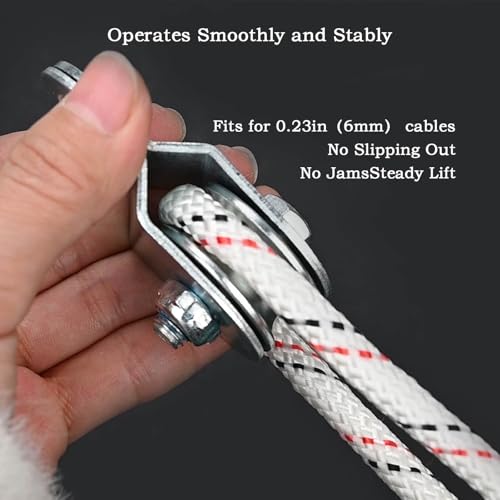 Cable Pulley 32mm Small Snatch Block for 0.23Inch/6mm Wire Rope, Single Pulley Wheel Bearing Inside, Load 110 LB, 1Pack