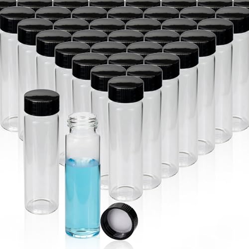 PEKYBIO 100 PCS 30ML Clear Liquid Sample Glass Vials with Screw Caps - size: 30 ml (100 pieces)