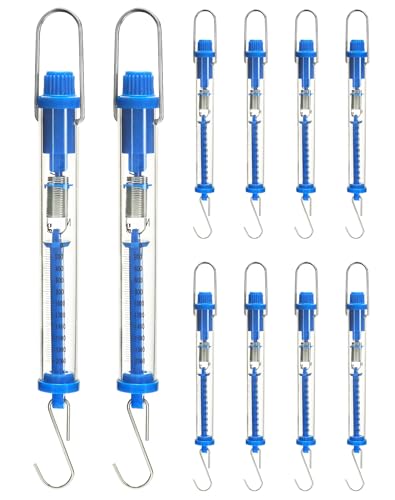 QWORK Spring Scale, 10 Pack 20N Transparent Spring Balance Hanging Tube Spring Scale