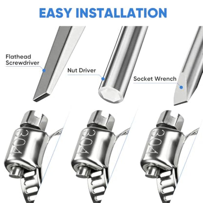 TICONN 20PCS Hose Clamps Set 304 Stainless Steel, 3/4"-1-1/4" Worm Gear - size: SAE #10 20PCS 3/4"~1-1/4"
