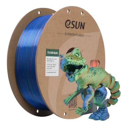 eSUN Silk PLA 3D Printer Filament 1.75mm,Blue Orange Green Triple Colors - color: Blue Orange Green
