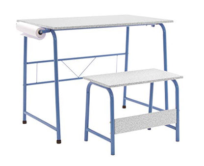 Project Center, Kids Craft Table with Bench In Blue / Spatter Gray 55126 - color: Blue