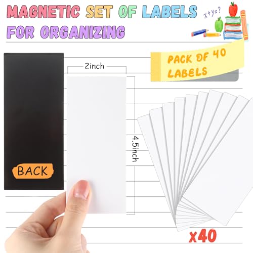 40 Pcs Magnetic Dry Erase Labels Name Plate Tag, White, 2" x 4.5" - size: 2" x 4.5"