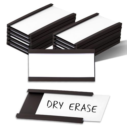 50 Pack 'C' Channel Magnetic Label Holders (1" x 2") - size: 1" x 2"