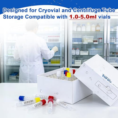 81-Well Cryo Boxes, Plastic Coating, 3 Inch Height, Case of 20 - size: 3 in,81-well