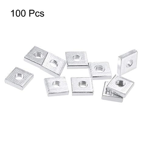 uxcell Square Nuts M3x7mmx2mm Zinc-Plated Metric Coarse Thread Assortment - size: M3x7mmx2mm