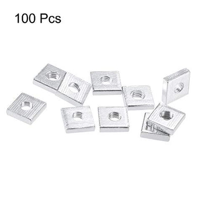 uxcell Square Nuts M3x7mmx2mm Zinc-Plated Metric Coarse Thread Assortment - size: M3x7mmx2mm