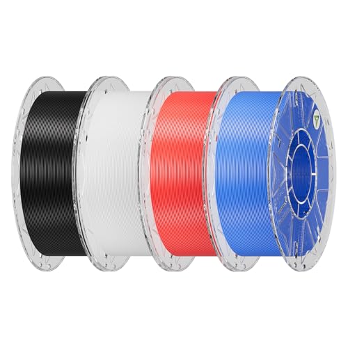Creality PLA RFID Filament 4KG, Black & White & Red& Blue, 4-Pack - color: Black&white&red&blue-4kg, size: Pla Rfid