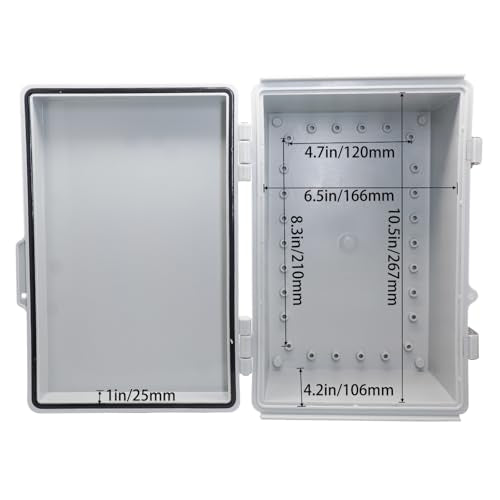 Waterproof Outdoor Electrical Box Junction Box Weatherproof IP67 ABS Plastic Enclosure Switch Router Project Box with Mounting Plate with Wall Bracket 2 Cable Glands Grey 11.4" x 7.5" x 5.5" - color: Grey, size: 11.4" x 7.5" x 5.5" pro 1pc