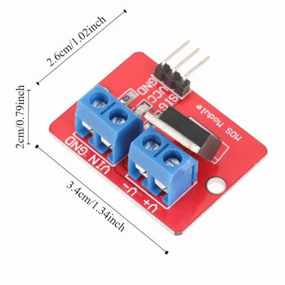 5 Pack IRF520 MOSFET Driver Module 3.3V/5V PWM Control Board for DC Motor and LED Dimming, 0-24V Output