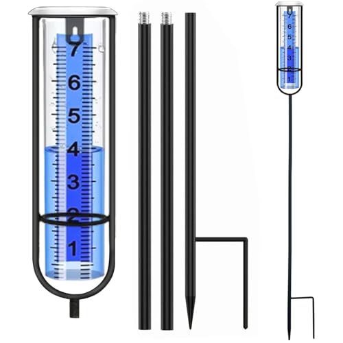 DLUCKY Rain Gauge Outdoor, Three Adjustable Proof Metal Rod 19-38.8'' - color: 1Pcs