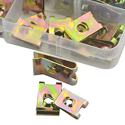 WMYCONGCONG 110 PCS Auto Car U Nut Clip Assortment Car Fastener Clips Speed Fastener Replacement for Dash Door Panel Interior, #6/8/10/12