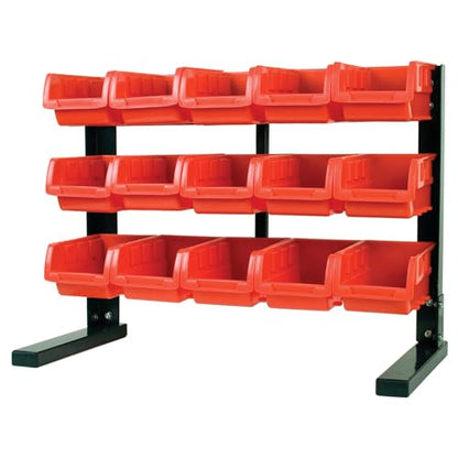 Performance Tool W5186 15-Bin Table Top Storage Organizer Rack - style: 15-Bin Table Top Storage Rack