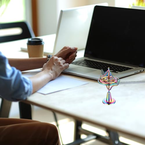 meekoo 2 Pcs Gyroscope Toys, Metal Anti Gravity Top, Colorful - style: Colorful