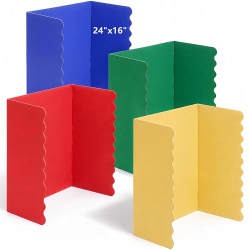 Mooliwe 24" X 16" 4 Pack Scalloped Trifold Poster Board, Rainbow - color: Rainbow, size: 24" X 16"
