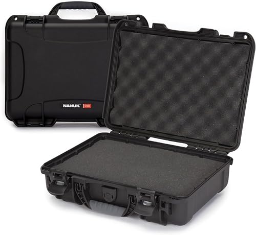NANUK 910 Hard Case with Customizable Cubed Foam, IP67 Waterproof, Dustproof and Impact Resistant, 14.3” x 11.1” x 4.7”, Rugged Construction for Ultimate Protection, Made in Canada – Black - color: Black, style: Cubed Foam