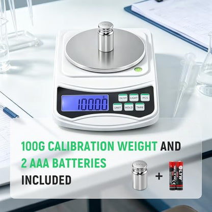 Antstone Lab Scale 1000g x 0.01g Digital Gram Scale with Calibration Weight
