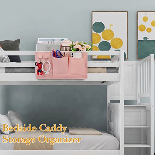 Bedside Caddy Bedside Storage Bag for Headboards/Bunk Bed - color: 1PC Light Pink