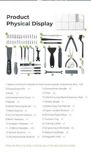 Creality 3D Printer Tool Wrap Kit Pro Assembly/Removal/Filament Cutting Tool for Cleaning Finishing Printing, Suitable for Creality and All FDM Printers
