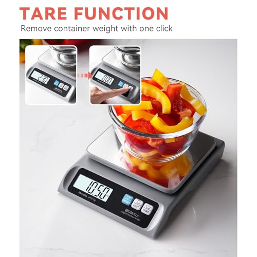 BOMATA 13lb/0.1g Precision Digital Food Scale for Kitchen, Grams and Ounces - color: Grey Rechargeable