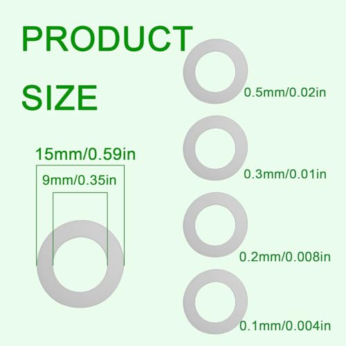 M9x15mm Stainless Steel Shim Washers for Shaft and Bearing Adjustment - size: M9×15