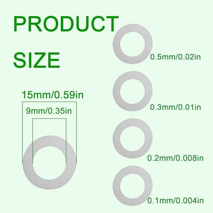 M9x15mm Stainless Steel Shim Washers for Shaft and Bearing Adjustment - size: M9×15