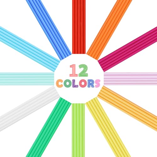 12 Bright Colors 2.5mm PCL Filament Refill, Low Print Temperature Filament, Each Color 15cm x 5pc, Total 60pcs 900cm PCL Filament by MIKA3D - color: 12 Colors Bright Pcl