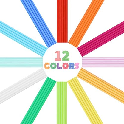 12 Bright Colors 2.5mm PCL Filament Refill, Low Print Temperature Filament, Each Color 15cm x 5pc, Total 60pcs 900cm PCL Filament by MIKA3D - color: 12 Colors Bright Pcl