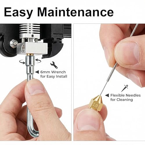 3D Printer Nozzle Kit, 16PCS MK8 Brass Nozzles 0.2/0.4/0.6/0.8/1.0mm