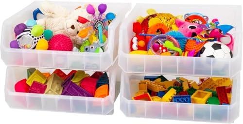 ReadySpace Extra Large Stackable Plastic Storage Bins, 4-Pack, Clear - color: Clear, size: Extra Large, 4-Pack