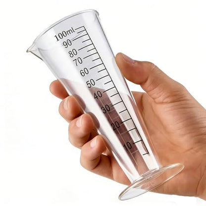 100ml Plastic Liquid Measuring Cup - Graduated Measuring Beaker with Clear Scale for Kitchen, Lab & Mixing