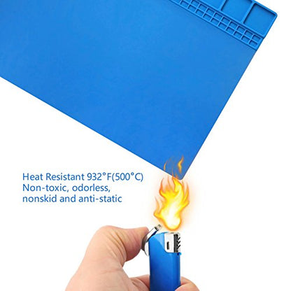 Handook Silicone Soldering Mat, Repair Mat, 16 x 12 Inch, Blue - color: Blue