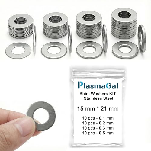 22x32mm Round Shim Washers 7/8 in Stainless Steel 40pc 0.1-0.5mm - size: 22x32