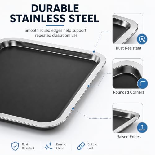 iplusmile 6 Pack Dissection Trays with Black Wax 10.2" x 7.5" Black - color: Black