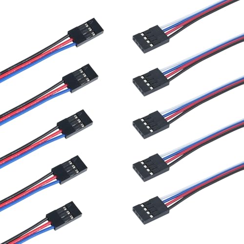 ACEBOTT 14pcs 3 Pin & 5pcs 4 Pin Female to Female Multicolored Dupont Wire, Breadboard Jumper Ribbon Cable Kit Compatible with Arduino Projects (30CM)