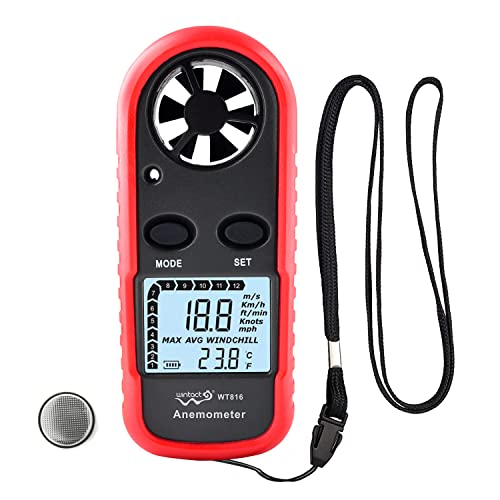 Wintact Digital Anemometer Handheld, Digital Wind Speed Meter 0 to 65mph