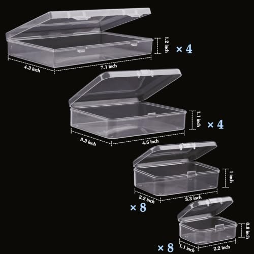 Clear Small Plastic Storage Containers with Lids, 24 Pack - size: 4 Size 24 Pcs