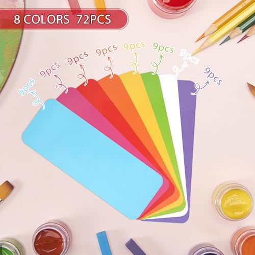 72 Pcs Dry Erase Magnetic Labels, 3.2" x 1.2" 8 Colors - color: Rainbow, size: 3.2 x 1.2 Inch