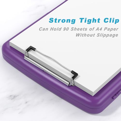 Rimilak Clipboard with Storage, 8.5 x 11'' High Capacity Clip Board, Purple - color: Deep Purple