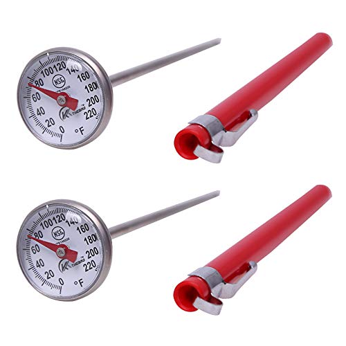 KT THERMO Instant Read 1-Inch Dial Thermometer(2-Pack),Best for The Coffee Drinks,Chocolate Milk Foam - size: 2-PACK