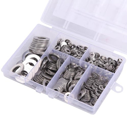 304 Stainless Steel Flat Washer Kit Bolt M4 M5 M6 M8 M10 (Boxed) 6 Sizes