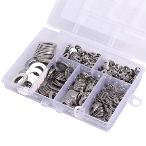 304 Stainless Steel Flat Washer Kit Bolt M4 M5 M6 M8 M10 (Boxed) 6 Sizes