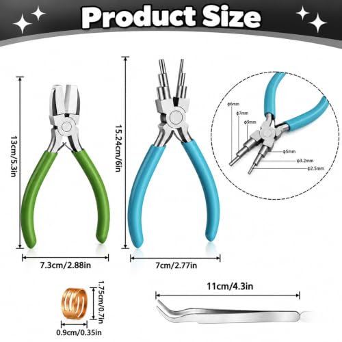 2 Pieces 6 in 1 Jewelry Pliers Jewelry Making Tool, Looper Pliers - style: 2pcs - 6 In 1 Wire Looping Pliers