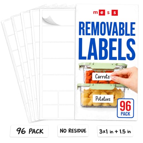 Removable Dry Erase Labels 96 Pk 1x3 in and 1.5 in - Jars Fridge Freezer - style: 1x3" & 1.5"