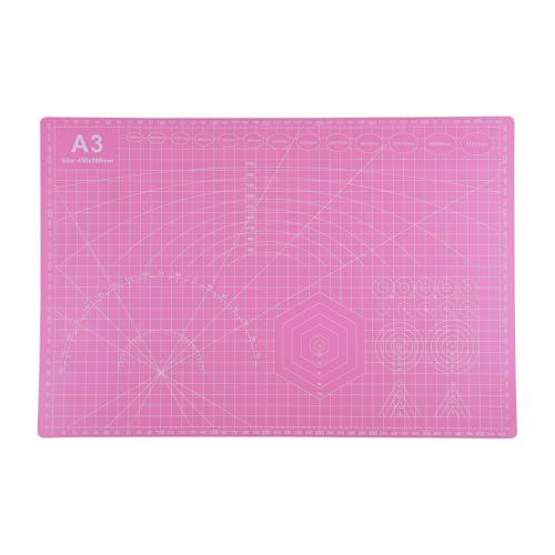 Cutting Mat A3 Pink, Self Healing Cutting Mat 12x18 Inch, 5-Ply Rotary Cutting Board Double-sided for Cutting Quilting Modeling Projects - color: Pink