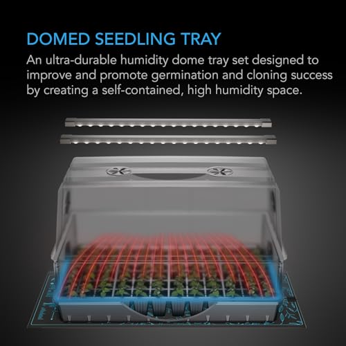 AC Infinity Large Humidity Dome Kit 6x12 w/ LED Grow Lights & Seedling Mat - size: Large Full Kit