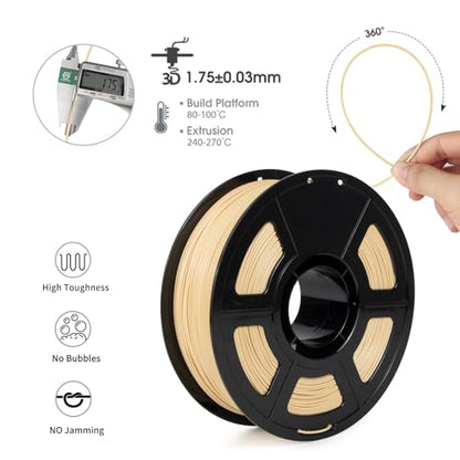 iSANMATE ASA Filament 1.75mm Beige 1KG, UV & Weather Resistant 3D Printer Filament Perfect for Outdoor Functional Parts, Dimensional Accuracy +/- 0.02mm, 1kg Spool (2.2lbs) - color: Beige