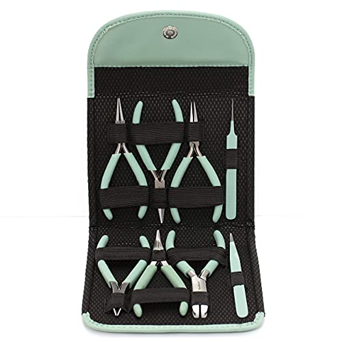The Beadsmith Fashion Color Pliers, Jewelry Making Supply Set of 8 - color: Aqua